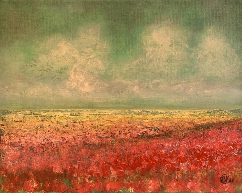 Bollenvelden in bloei (2021) olieverf op doek, 40x50cm VERKOCHT