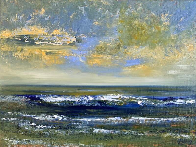 Licht, lucht en water, olieverf op doek, 30x40cm