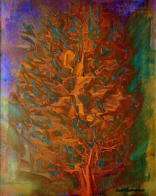 Herfstboom, olieverf op paneel, 50x40cm (verkocht)