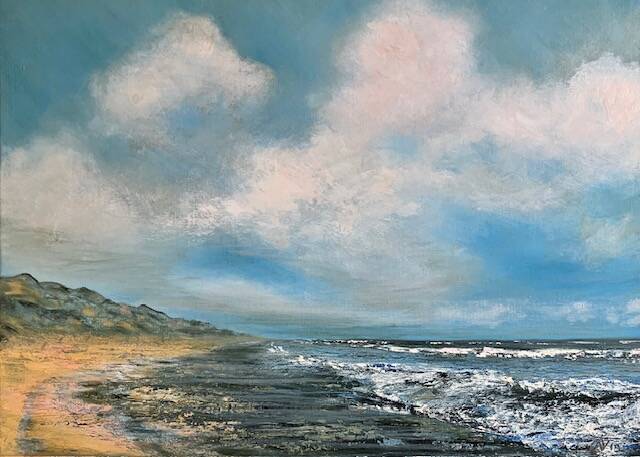 Strandwandeling, olieverf op doek, 60x80cm (verkocht)