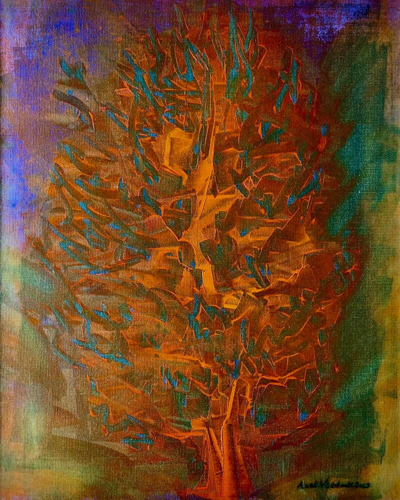 Herfstboom, olieverf op paneel, 50x40cm (verkocht)