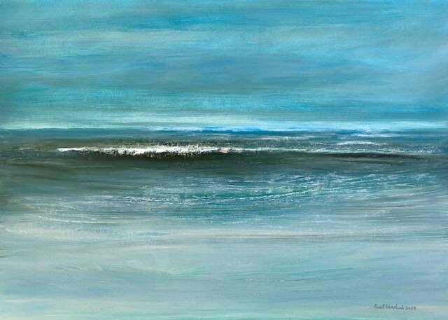 Golf, olieverf op gessobord, 50x70cm