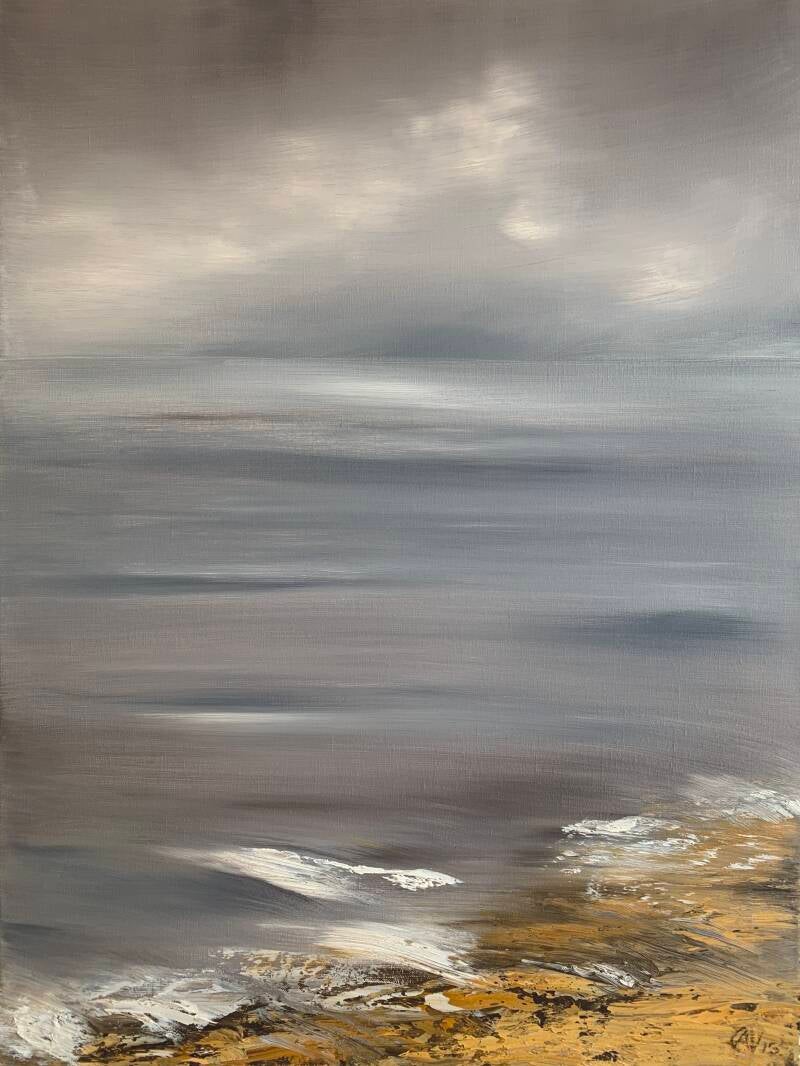 Zand en wolken, olieverf op doek, 80x60cm