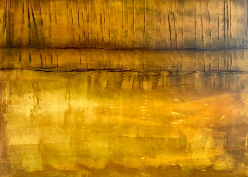 Reflecties, olieverf op gessobord, 50x70cm