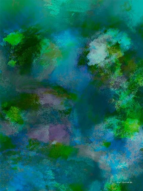 Crystal Growth II (digitale kunst) 80x60cm