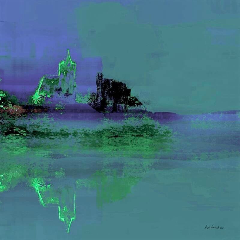 Kerkje, digitale kunst, 30x30cm 