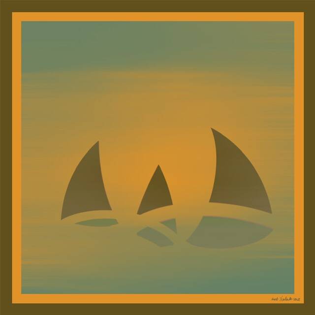 Voor de wind II, digitale kunst, 30x30cm