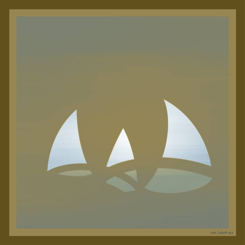 Voor de wind I, digitale kunst, 40x40cm