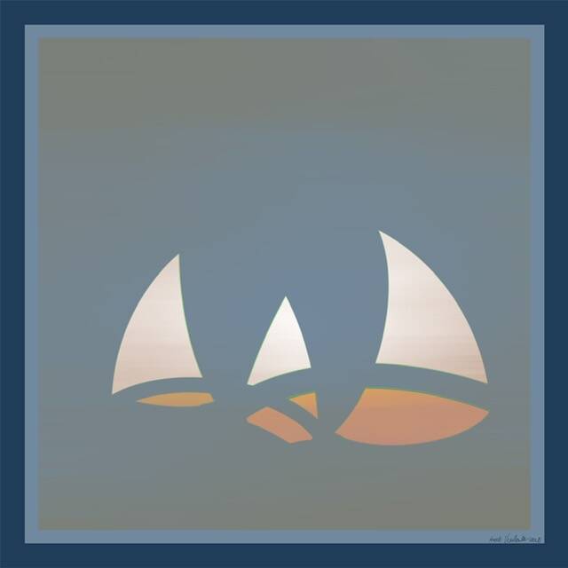 Voor de wind I, digitale kunst, 30x30cm