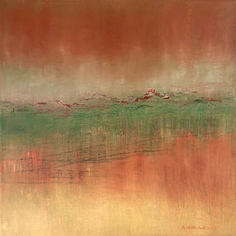 Brandgang, olieverf op doek, 40x40cm