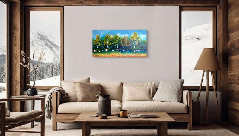 Voorbeeld van schilderij in interieur