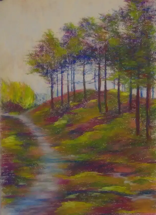 Paadje in de duinen, pastelkrijt op papier, 42x29,7cm (verkocht)
