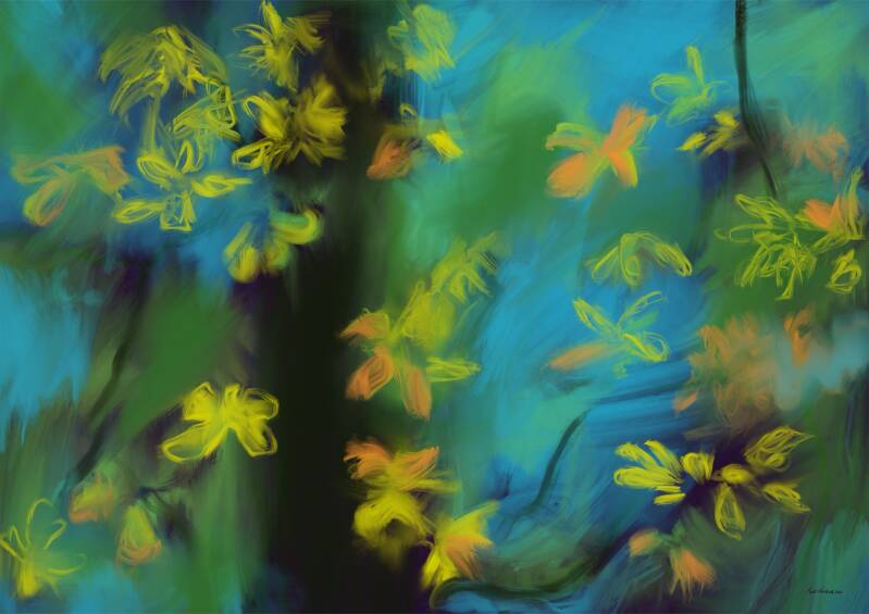 Herfstige kastanje I, digitale kunst, 59,4x42cm (A2)