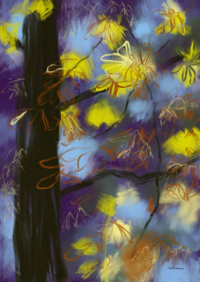 Herfstige kastanje II, digitale kunst, 42cmx59,4cm (A2)