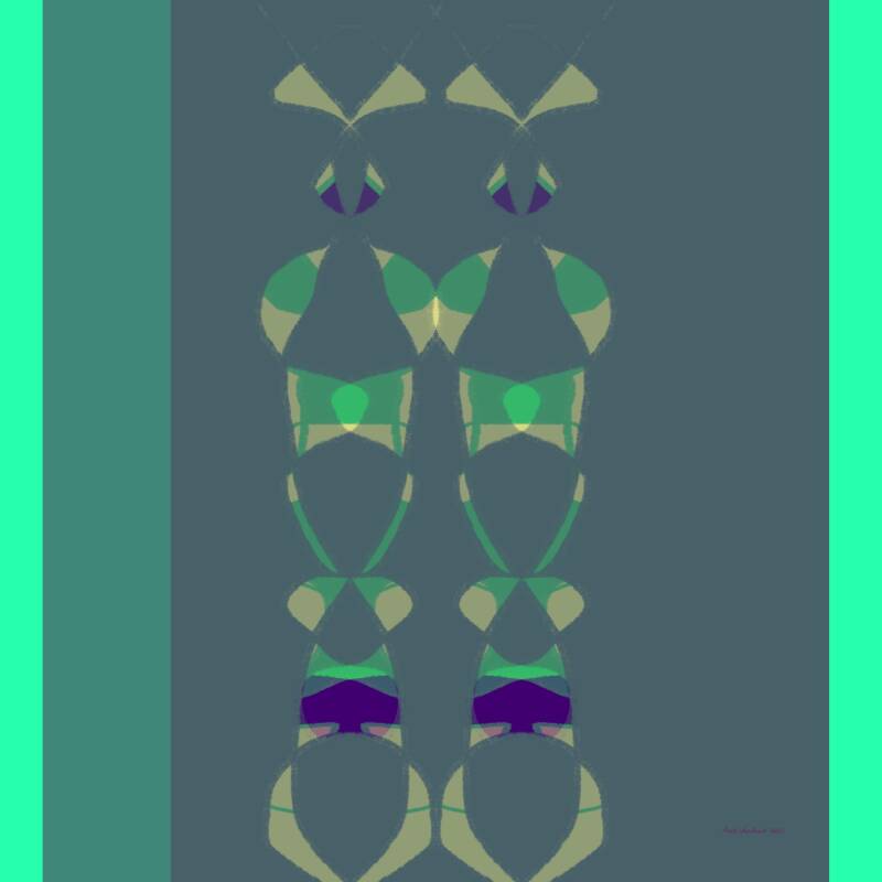 Acrobatiek van vlinders II, digitale kunst, 30x30cm