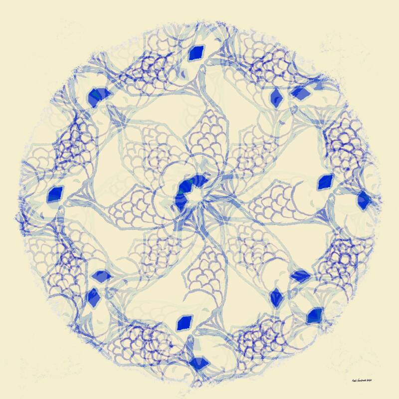 Imperfect roosvenster I, digitale kunst, 50x50cm