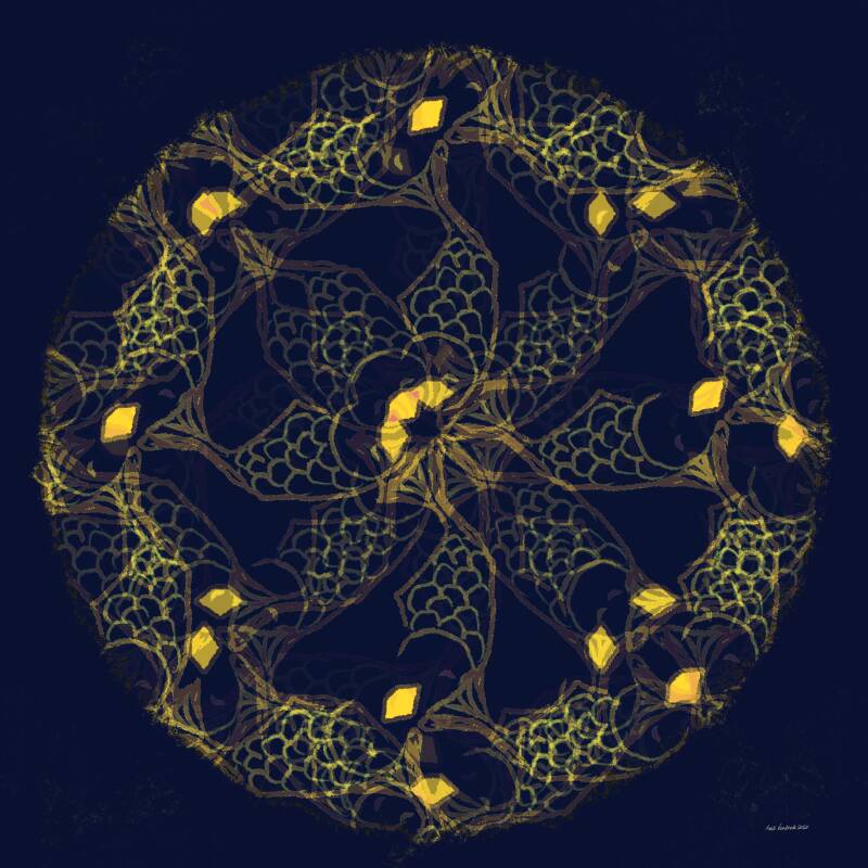 Imperfect roosvenster IV, digitale kunst, 50x50cm