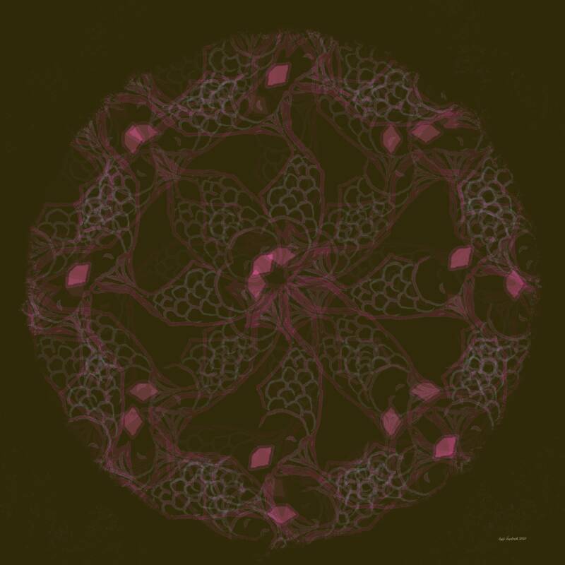 Imperfect roosvenster III, digitale kunst, 50x50cm