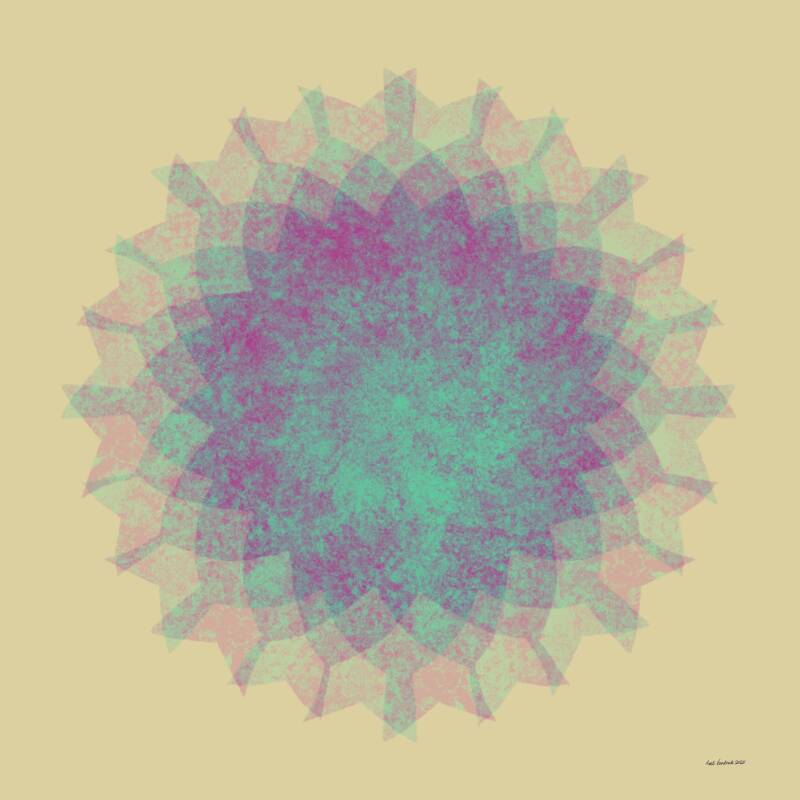 Imperfect roosvenster VI, digitale kunst, 50x50cm