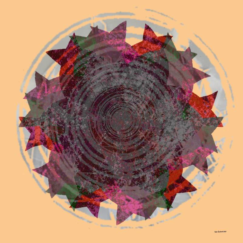 Imperfect roosvenster V, digitale kunst, 50x50cm