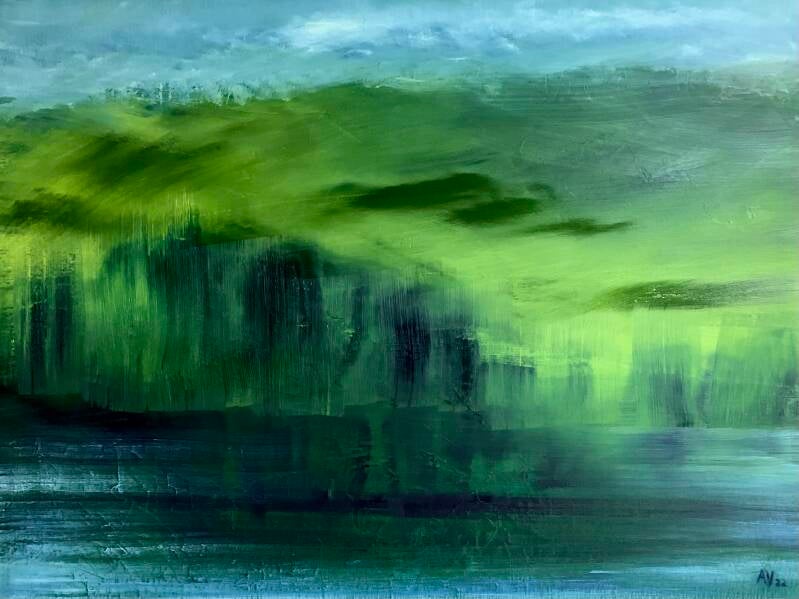 Zweeds landschap, olieverf op doek, 60x80cm