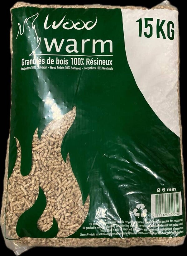 WarmWood pellets 65 zakken afhalen JANUARI-AANBIEDING!!
