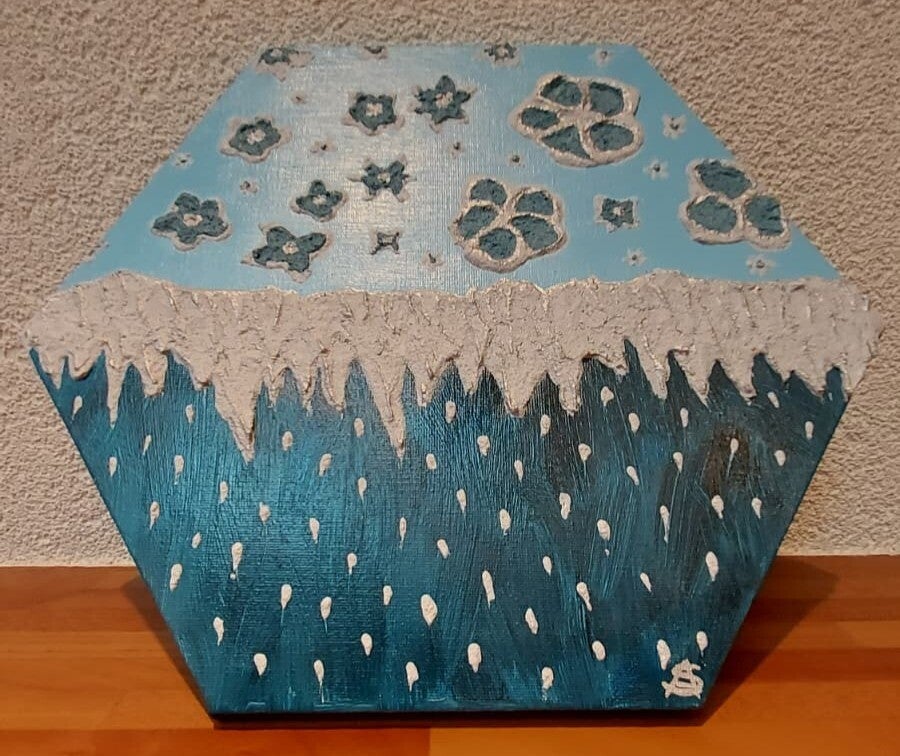 020 Hexagon Ice Blue 6 hoek 26cm