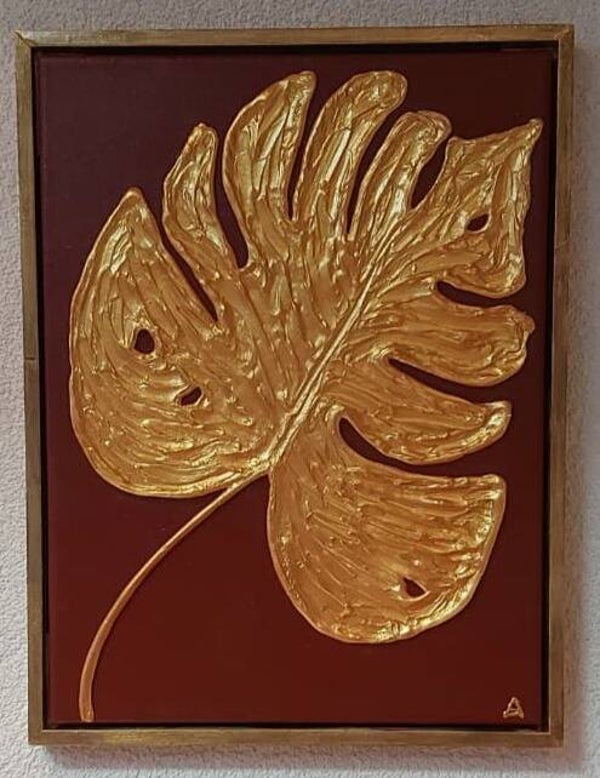 030 Gouden Monstera 40x30cm