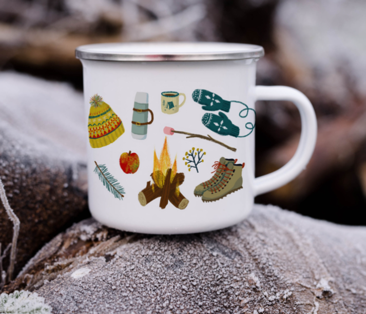 Emaille mok Winter Walk
