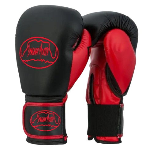 Smashed Mouth Boxing Gloves – Black & Red