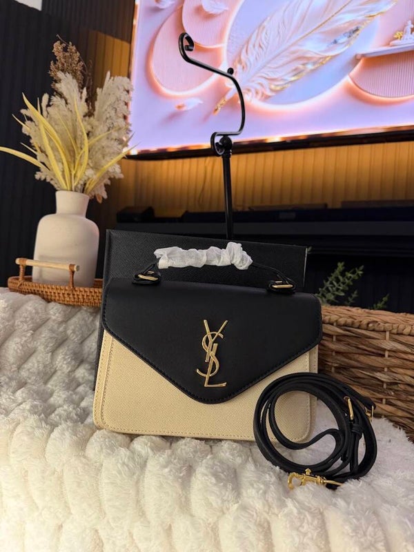BLACK & IVORY CANVAS BAG