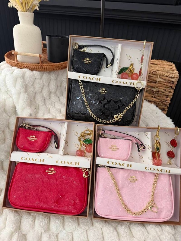 COACH PATENT CROSSBODY SET