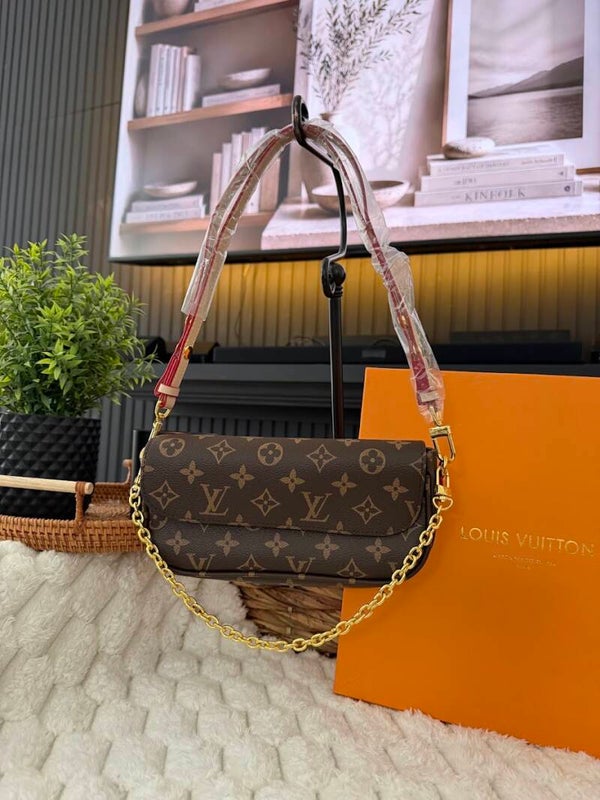 BROWN MONOGRAM SHOULDER BAG