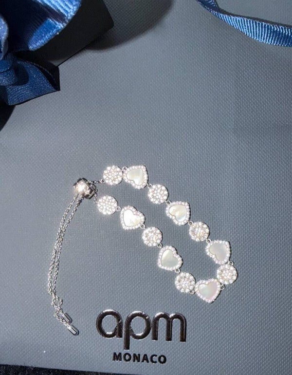APM SILVER HEART BRACELET