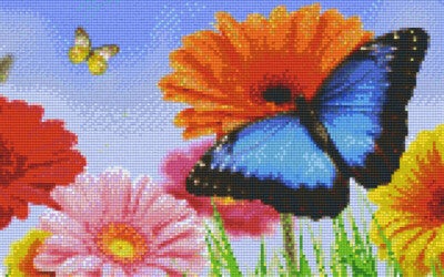 Kit 8 Plaques Fleurs Papillon