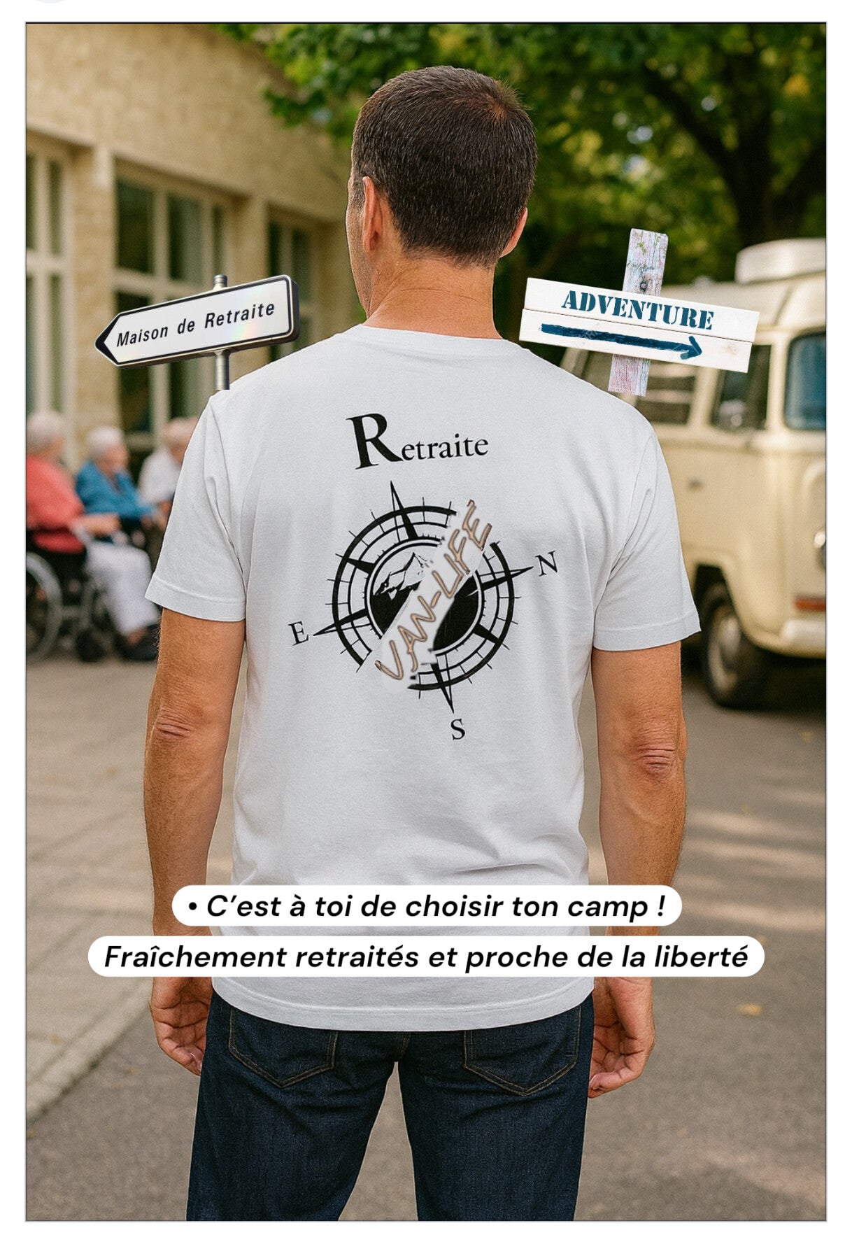 T-shirt Retraite – Van-Life T-shirt Retraite Van-Life – Liberté & Voyage Après 60 Ans | Cadeau Retraité Original