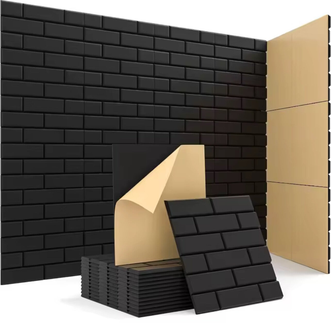 Carreaux Pierre feutrine / BLACK