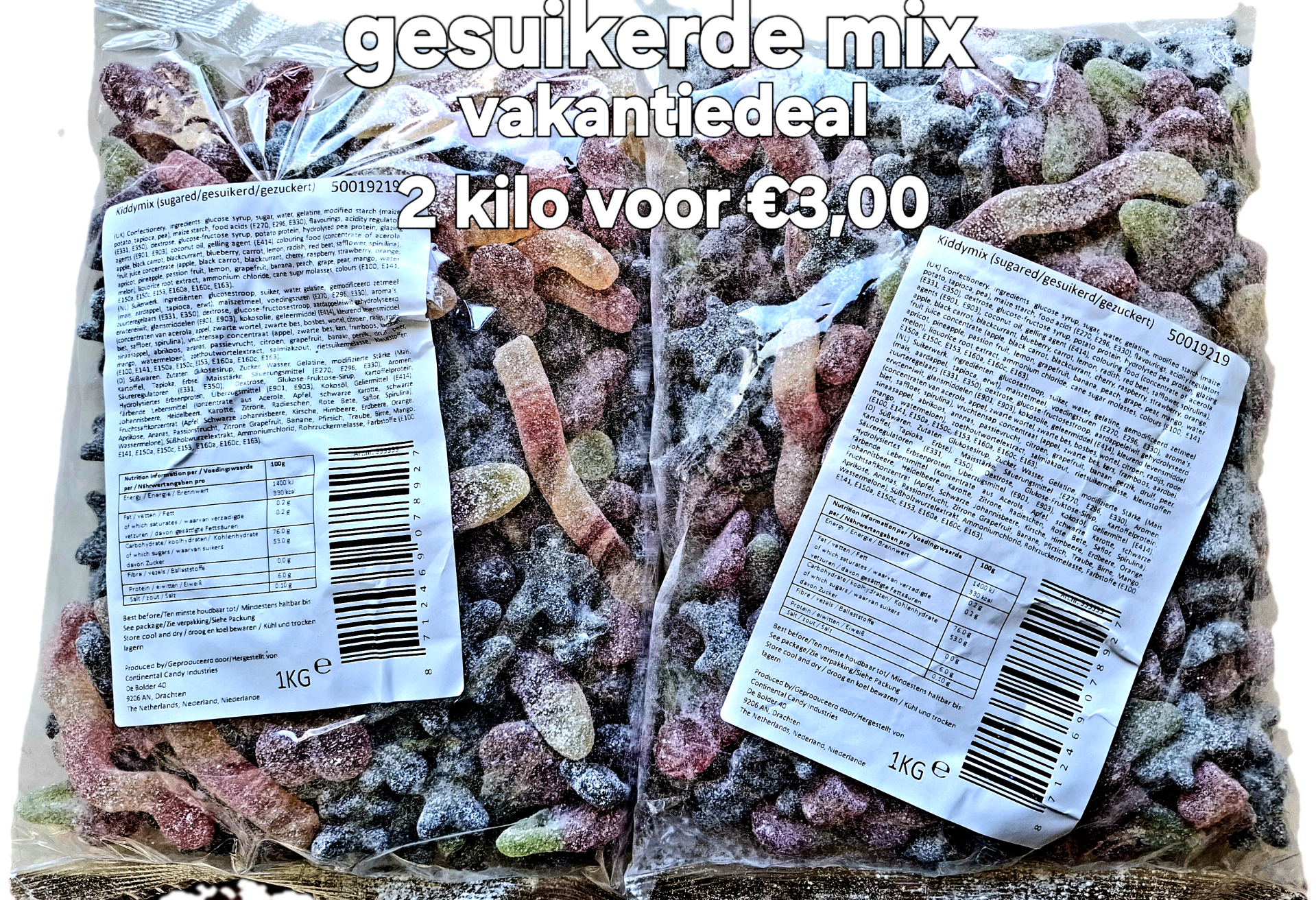 Vakantiedeal 2 Kilo gesuikerde Mix snoep
