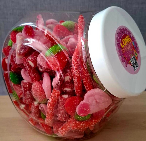 Snoeppot gevuld Kerstmix plastic 1,5 kilo snoep per stuk