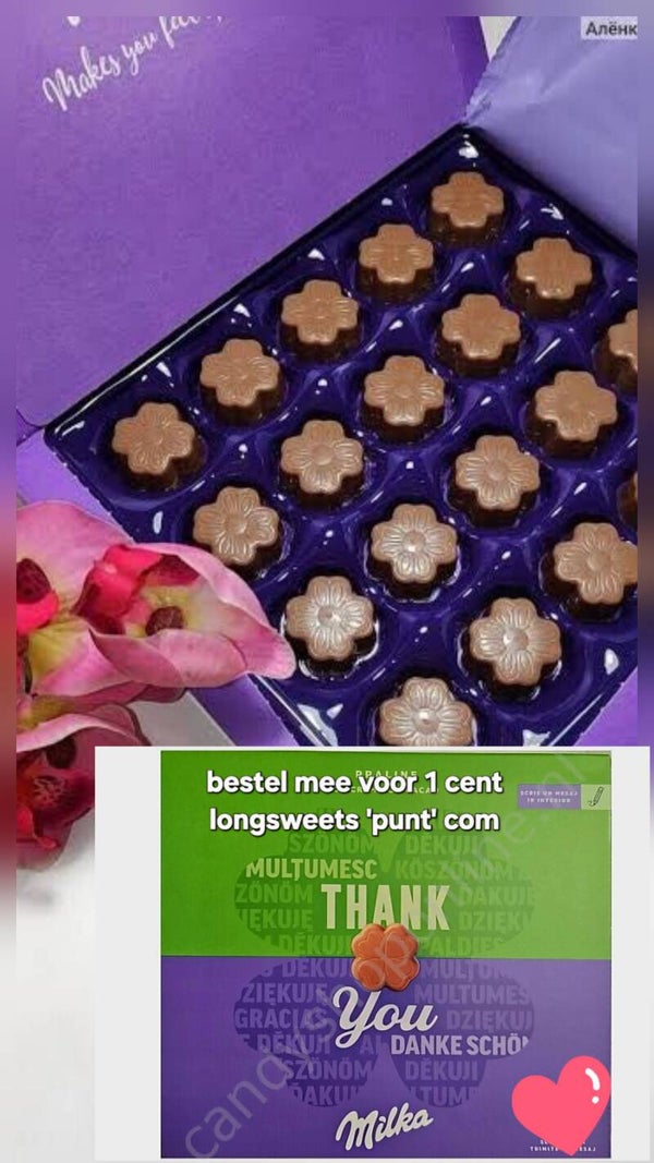 Milka Thank You Chocolate Pralines 110 gram (tht 11/11/26)