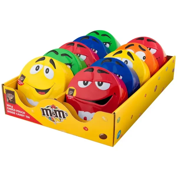 M&M Chocolade blik diverse kleuren 200 gram