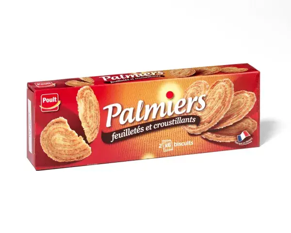 Palmiers Franse Bladerdeeg biscuits (6x2) 100 gram