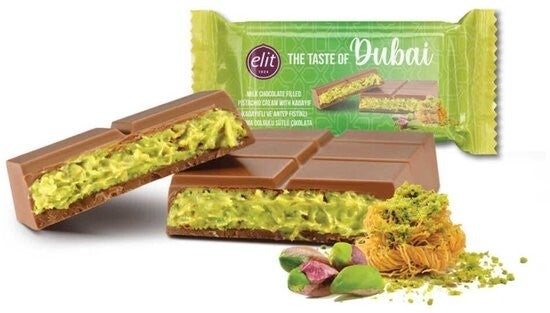 Dubai Elit Pistache ( melk chocola ) 90 gram
