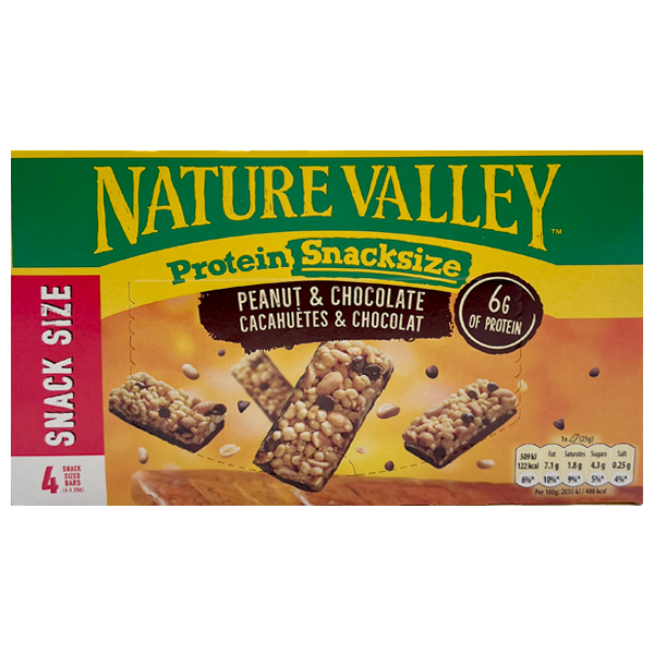 Nature Valley Proteïne Reep pinda/chocolade 4 x 25g