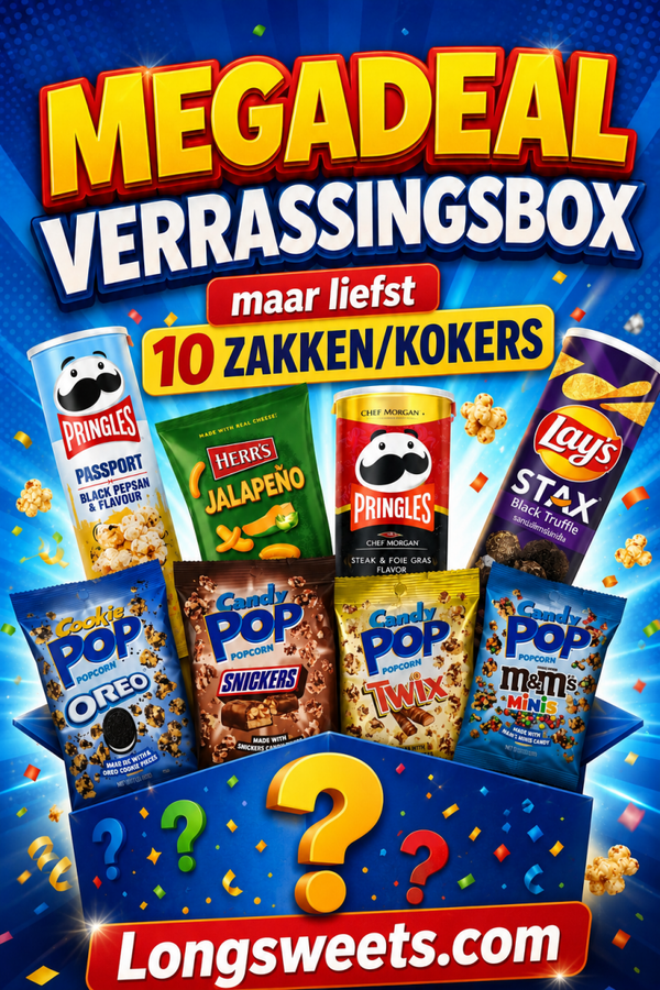 Chips en Popcorn Surprise box 10 kokers / zakken!