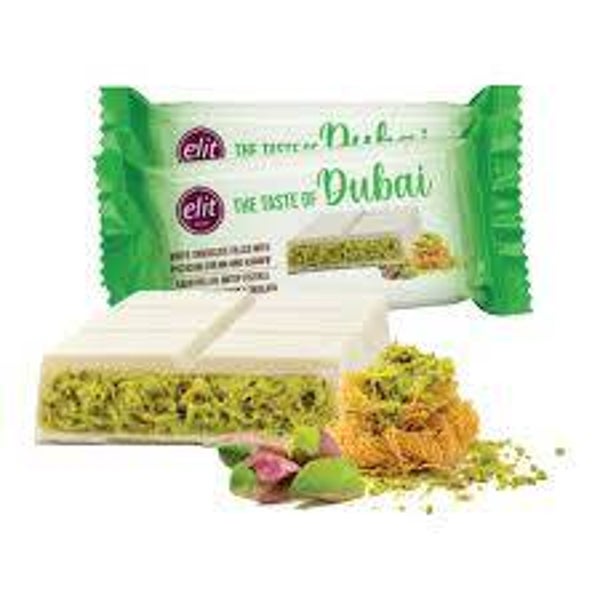 Dubai Elit Pistache ( witte chocola ) 90 gram