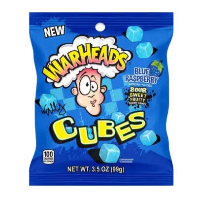 Warheads Cubes Sour Fruity Raspberry 99 gram