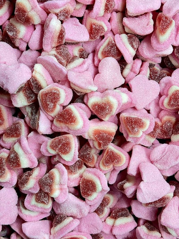Gesuikerde 3D Hearts per 100 gram