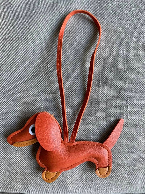 Bagcharm tashanger teckel - Oranje