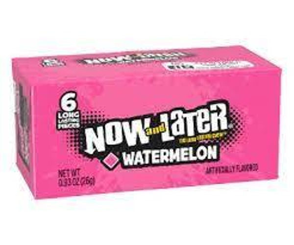 Now and Later Watermelon 26 gr ( 6 stuks in doosje )